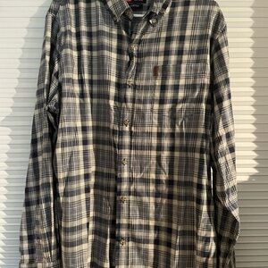 Men's Plaid Shirt - Black and White